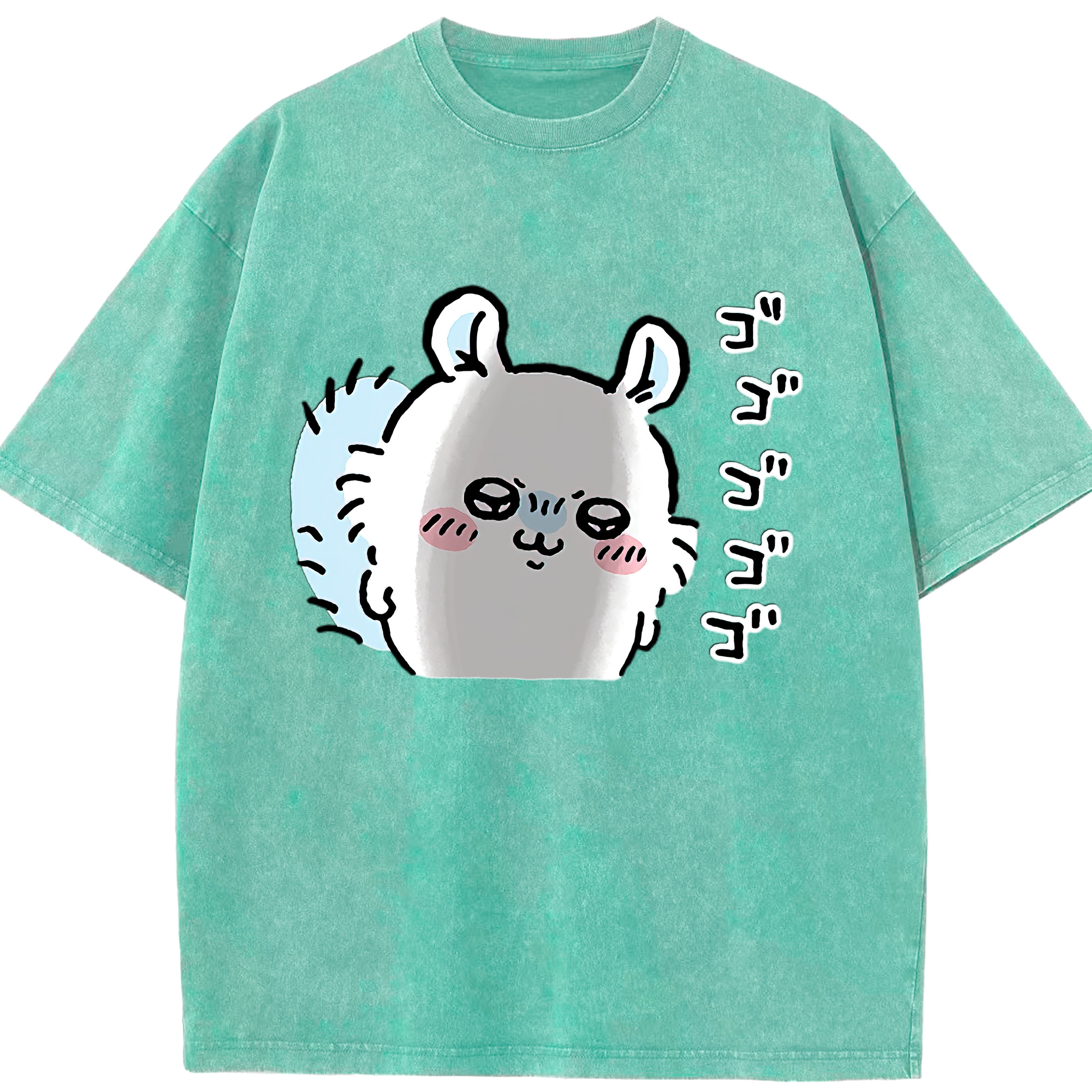 （画像用） ちいかわ モモンガ Chii-kawa Momonga 綿100% ヴィンテージ風 半袖Tシャツ（フロントプリント）